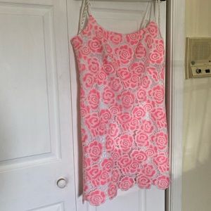 mini dress, pink and white.